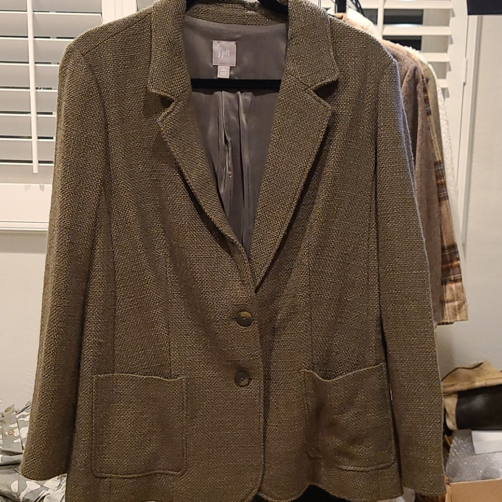 J. Jill Green tweed jacket ( petite )